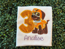 Custom birthday shirt | Zuma birthday shirt | patrol birthday shirt | embroidered birthday shirt | birthday themed shirt 