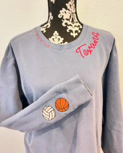 Hand Distressed Custom Texans Sweatshirt