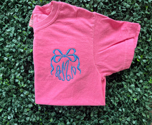 Bow Monogrammed Comfort Colors Shirt