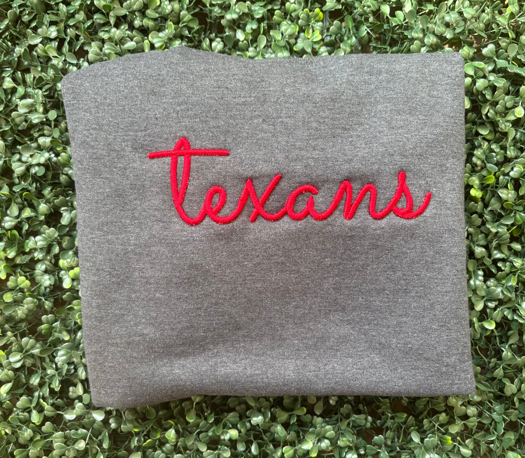 Texans Puff Embroidered Sweatshirt or Shirt