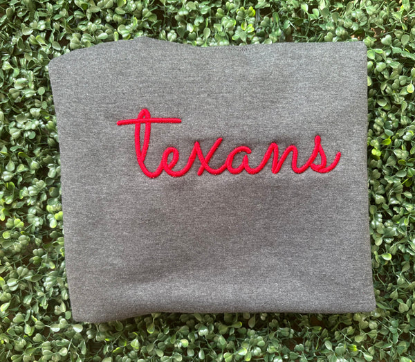 Texans Puff Embroidered Sweatshirt or Shirt