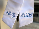 Custom Embroidered Bouquet Sash | Personalized Wedding Bouquet Ribbon | Monogrammed Bridal Bouquet Wrap | Custom Name Ribbon