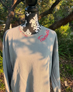 Hand Distressed Custom Texans Sweatshirt