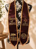 Custom Embroidered Graduation Stole (Customer Provided) | Personalized Graduation Stole | College & High School Graduation