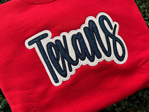Glitter Texans Embroidered Sweatshirt or Shirt