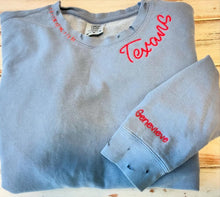 Hand Distressed Custom Texans Sweatshirt