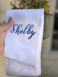 Custom Embroidered Bouquet Sash | Personalized Wedding Bouquet Ribbon | Monogrammed Bridal Bouquet Wrap | Custom Name Ribbon