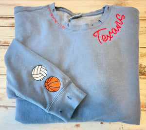 Hand Distressed Custom Texans Sweatshirt
