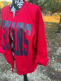 Custom Texans Split Crew Cardi Cardigan Team Sweatshirt Raw Edge