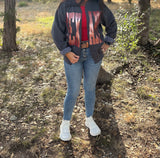 Custom Texans Split Crew Cardi Cardigan Team Sweatshirt Raw Edge
