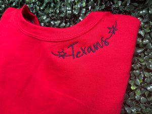 Texans stars Font Collar Shirt or Sweatshirt