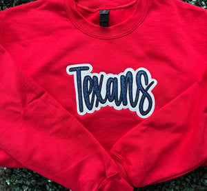 Glitter Texans Embroidered Sweatshirt or Shirt