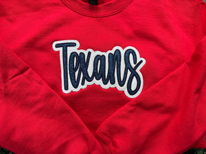 Glitter Texans Embroidered Sweatshirt or Shirt