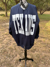 Custom Texans Split Crew Cardi Cardigan Team Sweatshirt Raw Edge