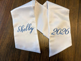 Custom Embroidered Bouquet Sash | Personalized Wedding Bouquet Ribbon | Monogrammed Bridal Bouquet Wrap | Custom Name Ribbon