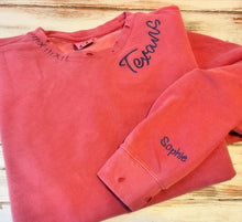Hand Distressed Custom Texans Sweatshirt