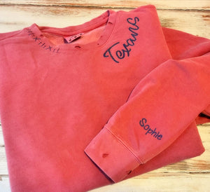 Hand Distressed Custom Texans Sweatshirt