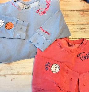 Hand Distressed Custom Texans Sweatshirt