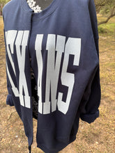 Custom Texans Split Crew Cardi Cardigan Team Sweatshirt Raw Edge