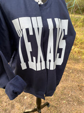 Custom Texans Split Crew Cardi Cardigan Team Sweatshirt Raw Edge
