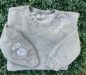 Hand Distressed Custom Texans Sweatshirt