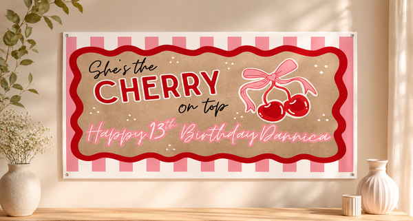 Custom printed banners on heavy-duty weather-resistant vinyl. Personalized for birthdays, businesses, schools, sports teams, sponsors, fundraisers, and events. Custom designs available.