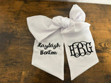 Custom Embroidered Bouquet Sash | Personalized Wedding Bouquet Ribbon | Monogrammed Bridal Bouquet Wrap | Custom Name Ribbon
