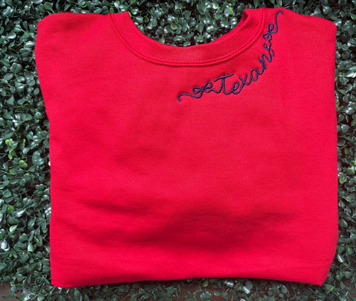 Texans Bow Font Collar Shirt or Sweatshirt