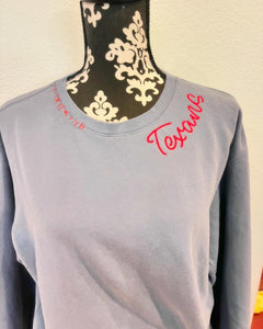Hand Distressed Custom Texans Sweatshirt