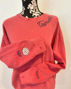 Hand Distressed Custom Texans Sweatshirt