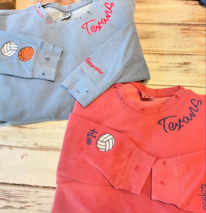 Hand Distressed Custom Texans Sweatshirt