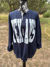 Custom Texans Split Crew Cardi Cardigan Team Sweatshirt Raw Edge