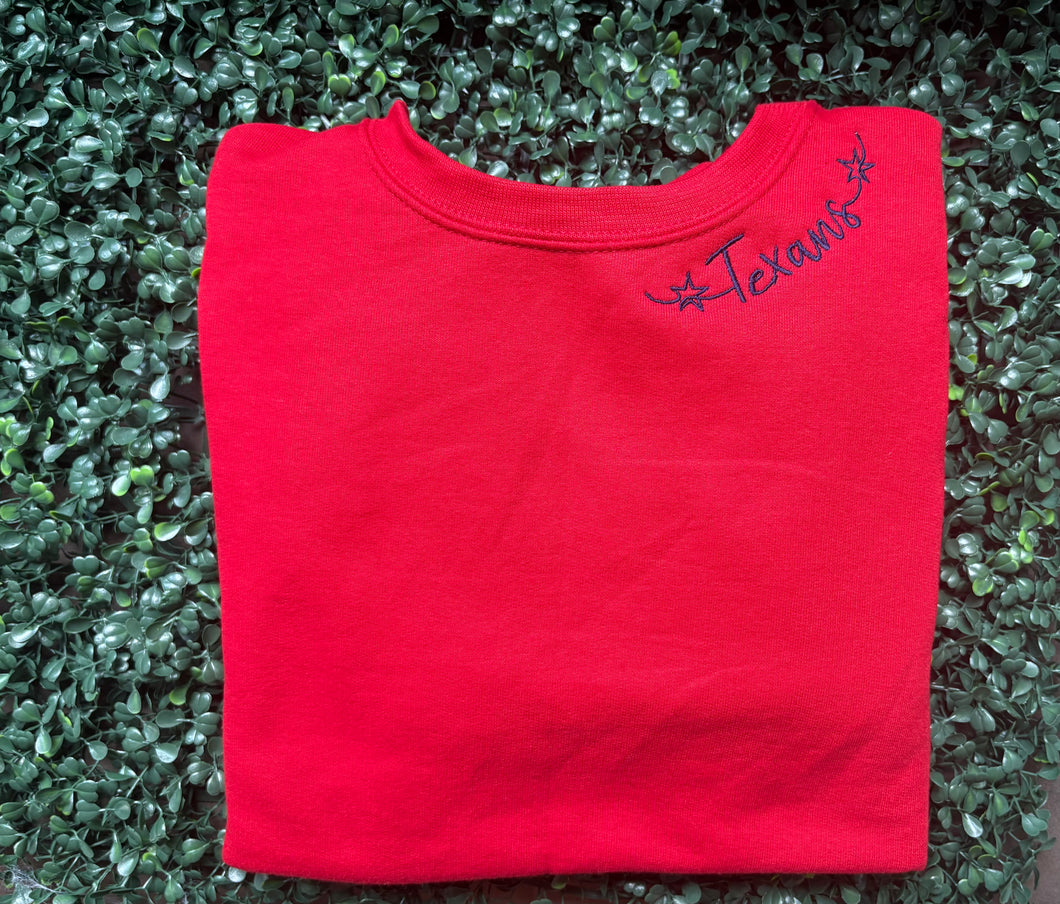 Texans stars Font Collar Shirt or Sweatshirt