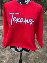 Cropped Texans Puff Embroidered Sweatshirt