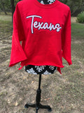 Cropped Texans Puff Embroidered Sweatshirt