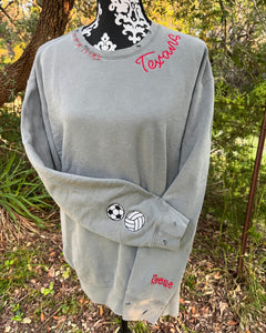 Hand Distressed Custom Texans Sweatshirt