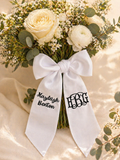 Custom Embroidered Bouquet Sash | Personalized Wedding Bouquet Ribbon | Monogrammed Bridal Bouquet Wrap | Custom Name Ribbon
