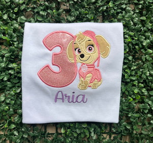 Custom Sky Birthday Shirt – Personalized Kids Birthday Party Tee - Patrol Birthday Shirt - Custom Birthday Shirt - Kids Birthday Shirt