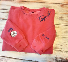 Hand Distressed Custom Texans Sweatshirt