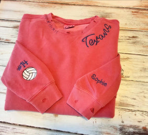 Hand Distressed Custom Texans Sweatshirt