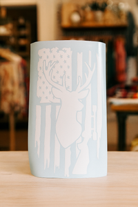 American Flag Buck Hunting Decal – Vinyl Sticker for Cars, Trucks, Cups & Laptops | Weatherproof & Durable
