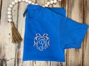 Bow Monogrammed Comfort Colors Shirt