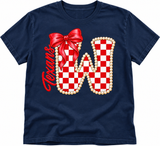 Wimberley Texans Checkered Bow Game Day T-Shirt & Sweatshirt