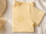 Curls Monogram Comfort Colors Shirt | Custom Embroidered Monogram Tee