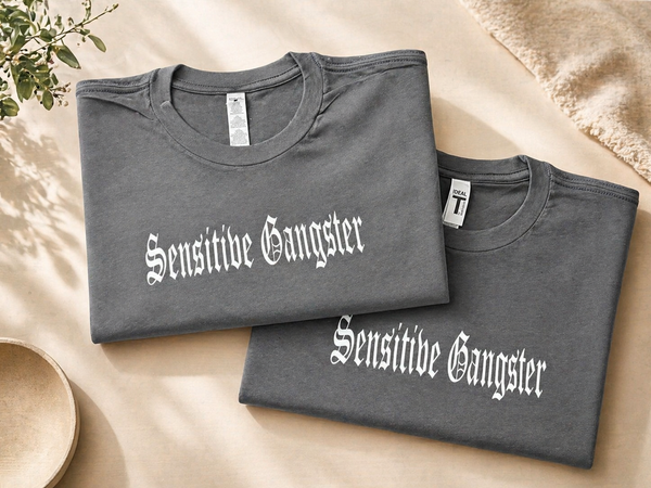 Sensitive Gangster Shirt | Gothic Graphic Tee | Comfort Colors Style Shirt | Trendy Streetwear Tee | Custom Printed Shirt Wimberley TX