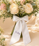 Custom Embroidered Bouquet Sash | Personalized Wedding Bouquet Ribbon | Monogrammed Bridal Bouquet Wrap | Custom Name Ribbon