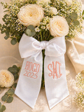 Custom Embroidered Bouquet Sash | Personalized Wedding Bouquet Ribbon | Monogrammed Bridal Bouquet Wrap | Custom Name Ribbon