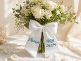 Custom Embroidered Bouquet Sash | Personalized Wedding Bouquet Ribbon | Monogrammed Bridal Bouquet Wrap | Custom Name Ribbon