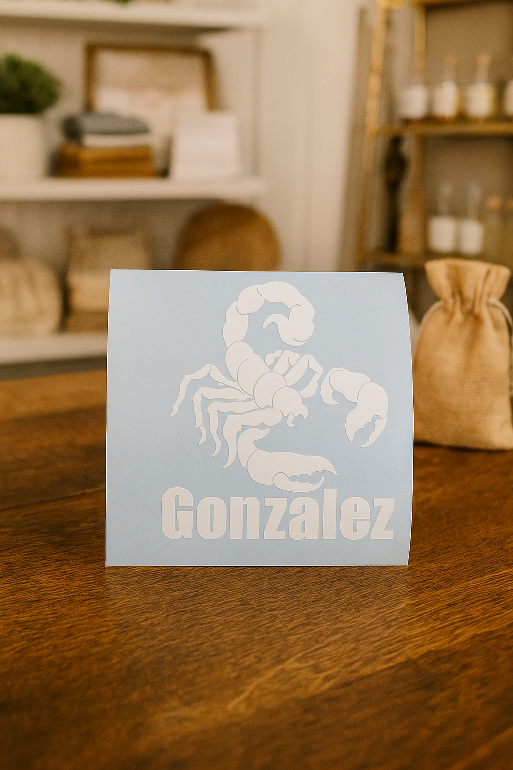 Custom Scorpion Vinyl Decal – Add a name & choose size. Perfect for cars, cups & laptops. Handmade, waterproof