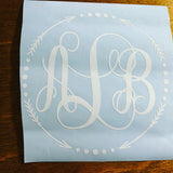 Custom Monogram Decal for Cups – Personalized Vinyl Sticker | Choose Size & Color